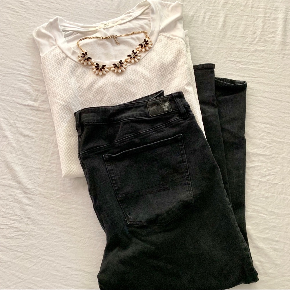 American Eagle Hi Rise Black Skinny Jegging